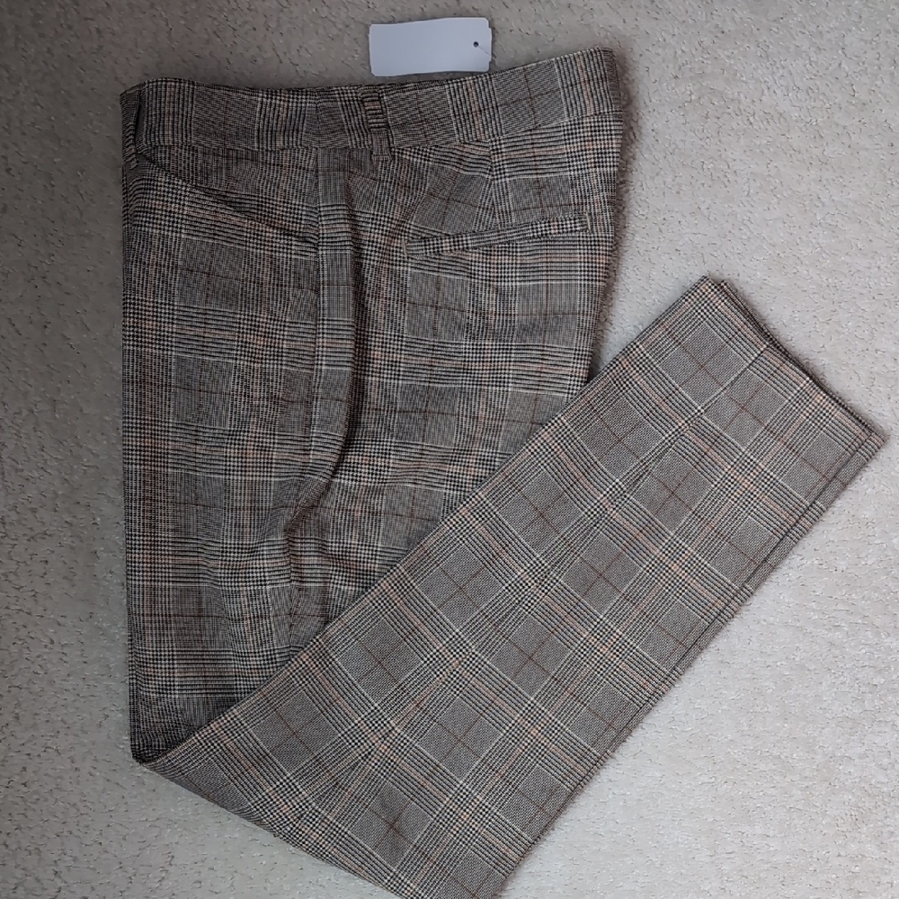 NEW Women's Brooks Brothers Plaid Brown Pants 4P